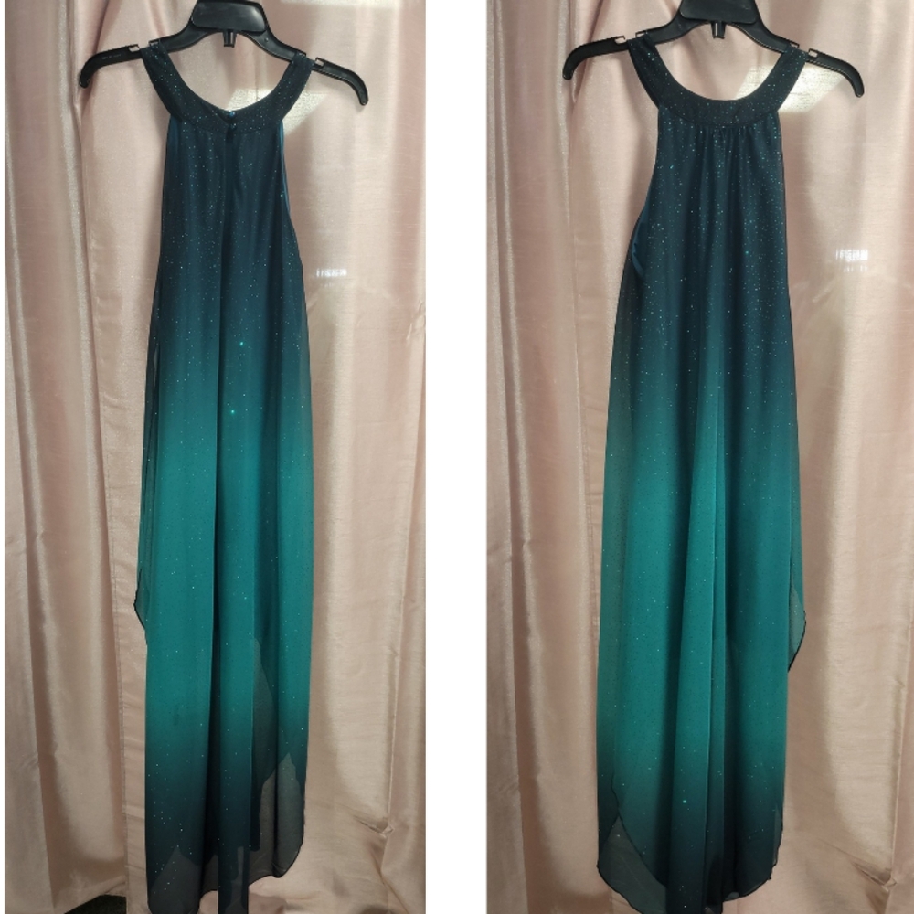Elegant VENUS Teal Evening ombre Gown